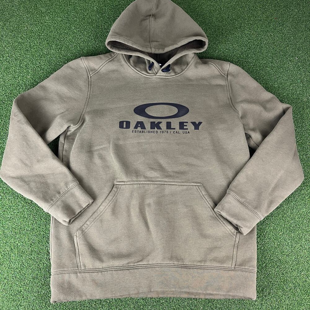 Oakley Brown Pullover Fleece Sweatshirt Hoodie Sz L